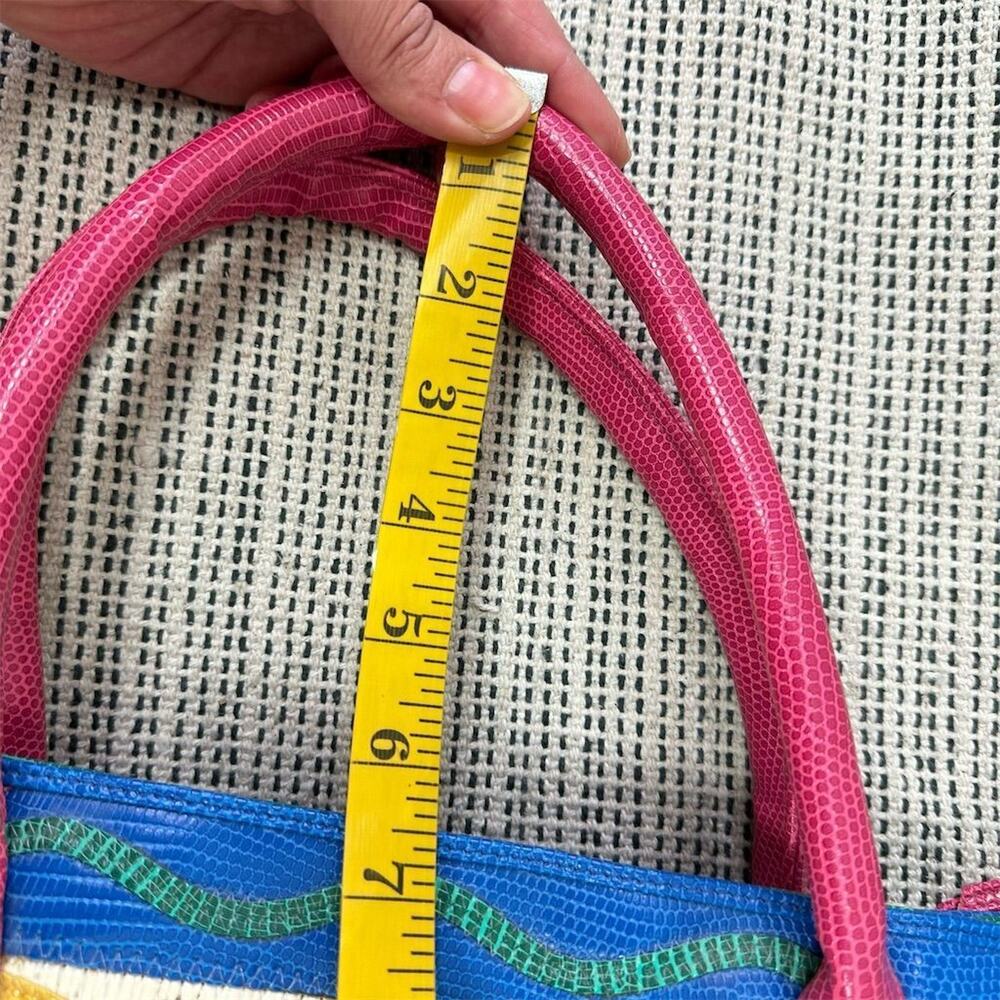 Vintage Rainbow 80s 90s Shoulder Bag‎ Woven Straw Maximalist Colorful Retro - Picture 7 of 14